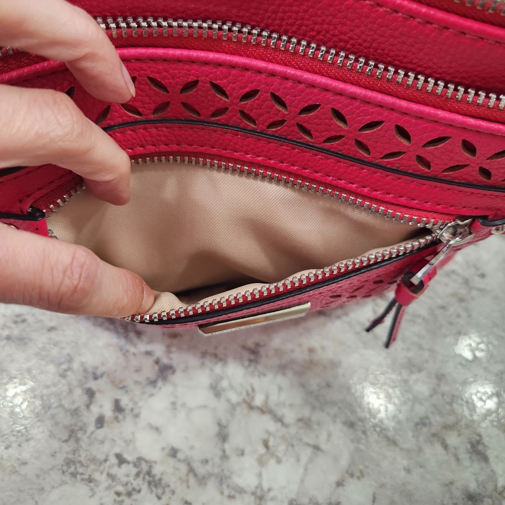 Dana Buchman Pink Eyelet Crossbody Purse - Picture 6 of 16